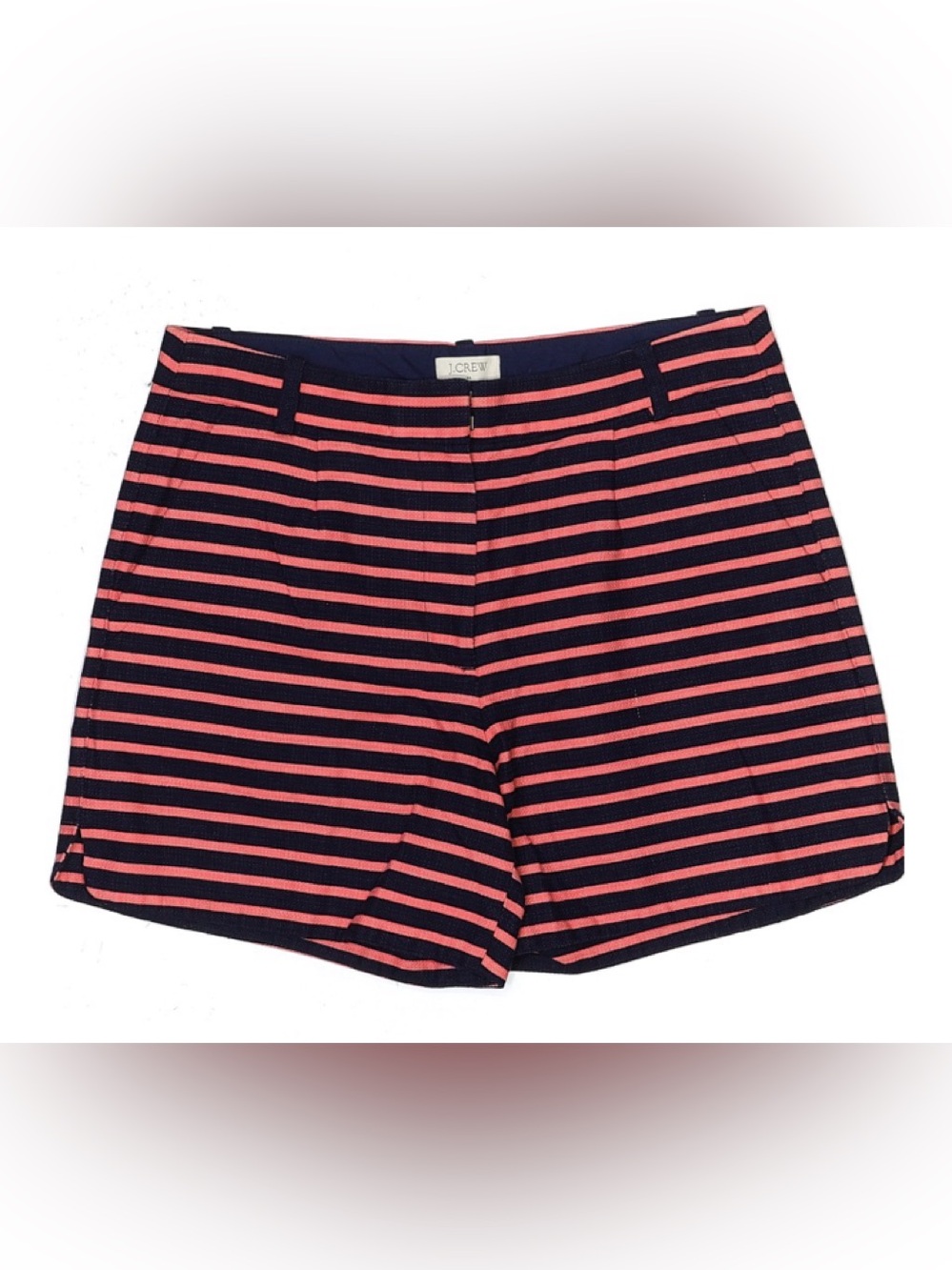 J. Crew navy and coral high waisted pleated shorts size 4
